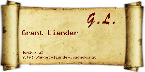 Grant Liander névjegykártya